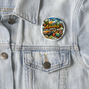 Badge Rond 5 Cm L'aventure Attend Collage De Voyage Vacances Vinta