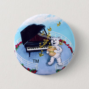Badge Rond 5 Cm L'aventure de piano soutient le bouton