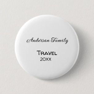 Badge Rond 5 Cm L'aventure de voyage de vacances de nom de famille