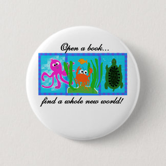 Badge Rond 5 Cm L'aventure sous-marine ouvrent un livre