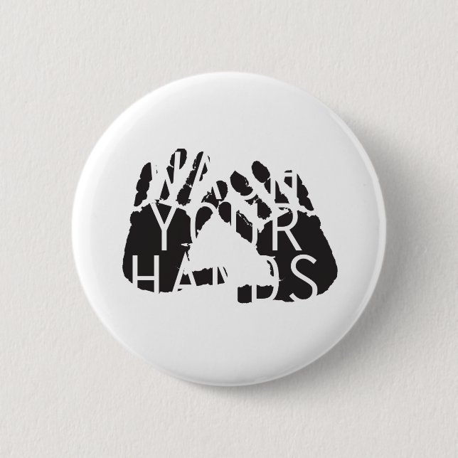 BADGE ROND 5 CM LAVEZ-VOUS LES MAINS (Devant)