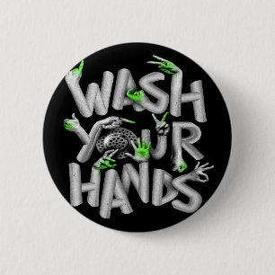 Badge Rond 5 Cm Lavez-vous les mains Les germes d'hygiène