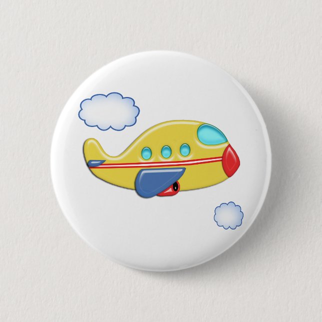 Badge Rond 5 Cm L'avion coloré de l'enfant (Devant)