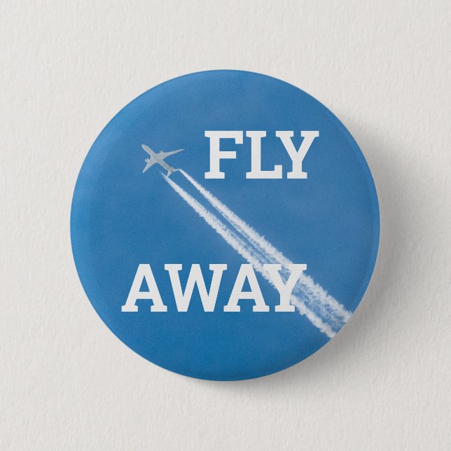 Badge Rond 5 Cm L'avion vole dans le ciel bleu (Devant)