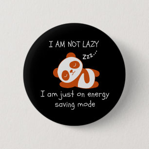 Badge Rond 5 Cm Lazy Panda Funny