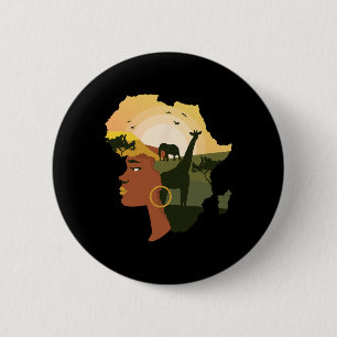 Badge Rond 5 Cm Le 10ème Parti favorise le Décor panafricain Afro