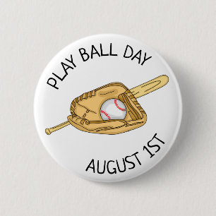 Badge Rond 5 Cm Le 1er août est le Jeu de Ball Day