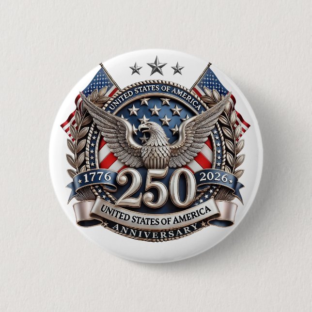 Badge Rond 5 Cm Le 250e anniversaire de l'Amérique    (Devant)
