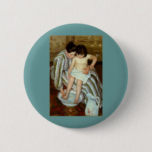 Badge Rond 5 Cm Le bain de l'enfant de Mary Cassatt (vers 1892)