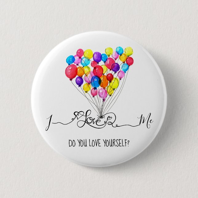 Badge Rond 5 Cm Le BALLON I AIMENT MOI et vous ? personnaliser du (Devant)
