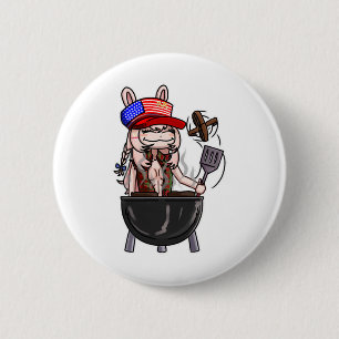 Badge Rond 5 Cm Le barbecue américain de Pipkin Pippa