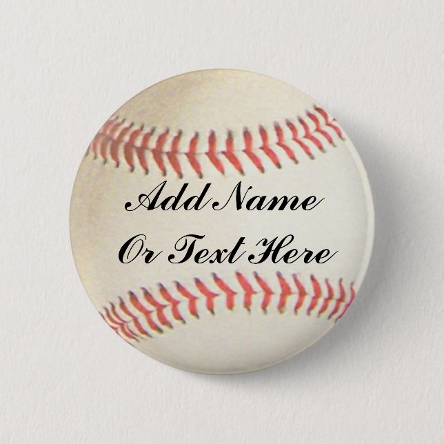BADGE ROND 5 CM LE BASE-BALL AJOUTENT LE NOM OU LE TEXTE (Devant)