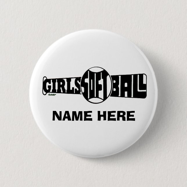 BADGE ROND 5 CM LE BASE-BALL DE FILLES (COUTUME) (Devant)