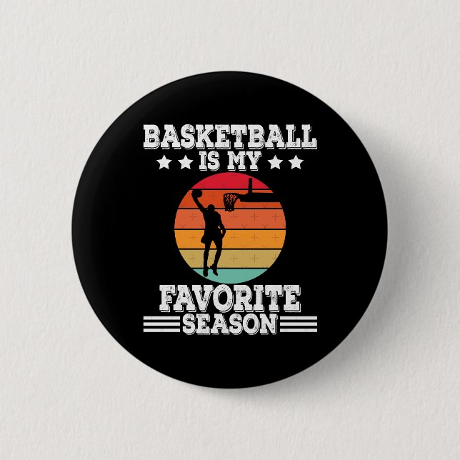 Badge Rond 5 Cm Le Basket Est Ma Saison Préférée 5 (Devant)