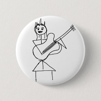 Badge Rond 5 Cm Le bâton de sourire figure la fille tenant la