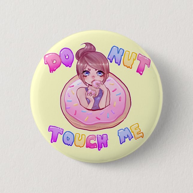 Badge Rond 5 Cm Le BEIGNET me touchent bouton (Devant)