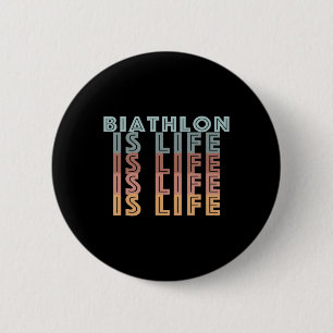 Badge Rond 5 Cm Le biathlon, c'est la vie Rétro Mots de couleur