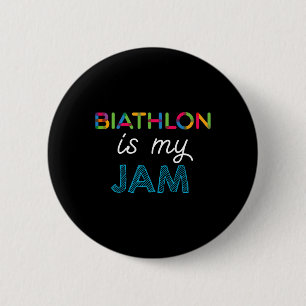 Badge Rond 5 Cm Le biathlon est ma jambe Design biathlon