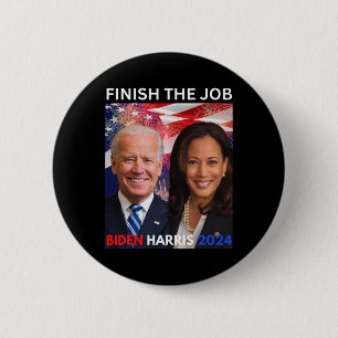 Badge Rond 5 Cm Le biden de l'emploi Harris 2024 Démocrates-Tee Po