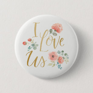 Badge Rond 5 Cm Le blanc de floraison I de plaisir nous aiment