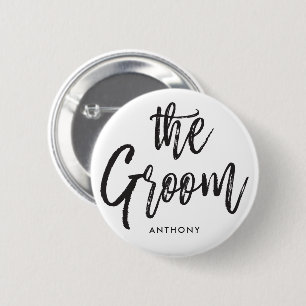 Badge Rond 5 Cm Le blanc fait sur commande de mariage de style de