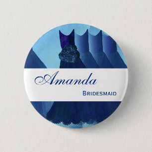 Badge Rond 5 Cm Le bleu marine de DEMOISELLE D'HONNEUR habille