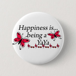 Badge Rond 5 Cm Le bonheur est d'être un papillon YaYa BUTTERFLY