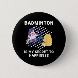 Badge Rond 5 Cm Le Bonnet Unicorn Badminton Est Mon Secret Du Bonh