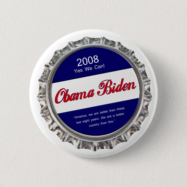 Badge Rond 5 Cm le bottlecap obama biden (Devant)