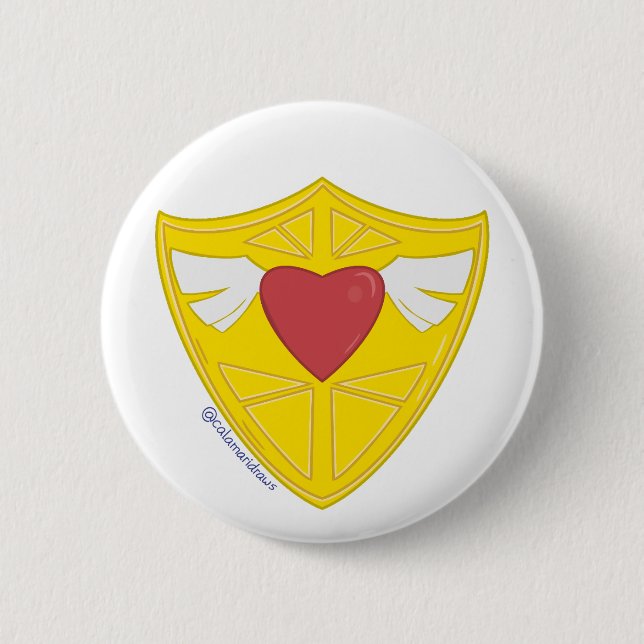 Badge Rond 5 Cm Le bouclier du cœur (Devant)