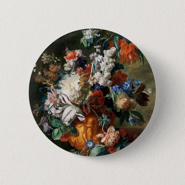 Badge Rond 5 Cm Le Bouquet de fleurs de Van Huysum (Devant)