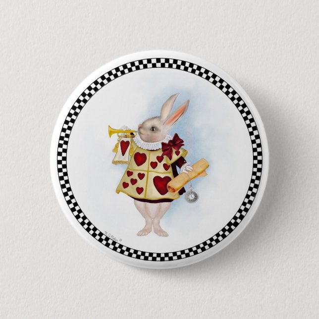 Badge Rond 5 Cm Le bouton blanc de lapin (Devant)