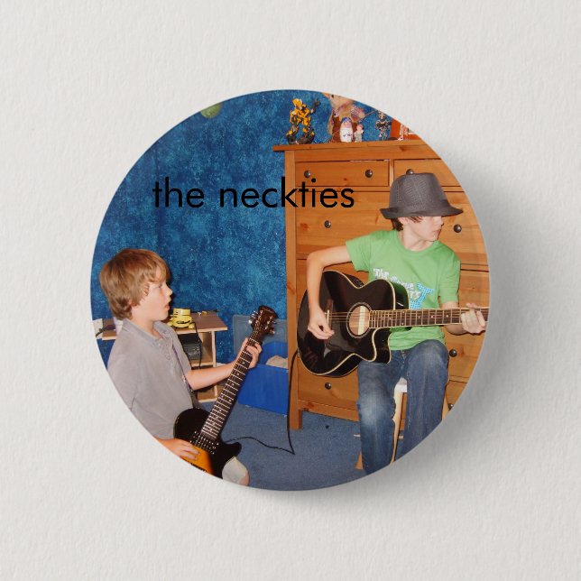 Badge Rond 5 Cm Le bouton de guitaristes de cravates (Devant)