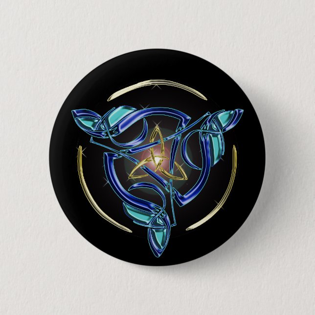 Badge Rond 5 Cm Le bouton de Triquetra (Devant)