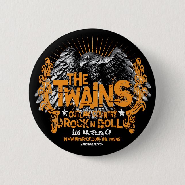 Badge Rond 5 Cm Le bouton de TWAINS Eagle (Devant)