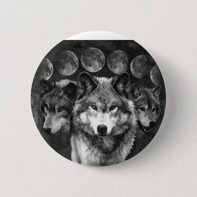 Badge Rond 5 Cm Le bouton du loup (Devant)