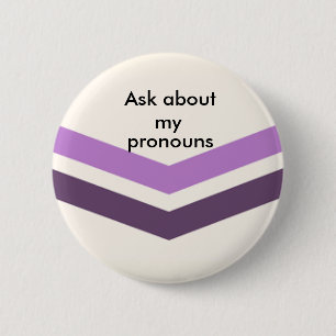 Badge Rond 5 Cm Le bouton étrange de pronoms demandent