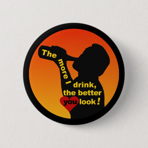 Badge Rond 5 Cm Le bouton Plus je bois