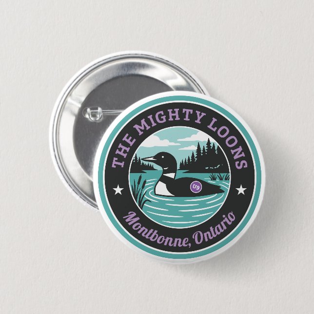 Badge Rond 5 Cm Le bouton sarcelle des Mighty Loons (Devant & derrière)