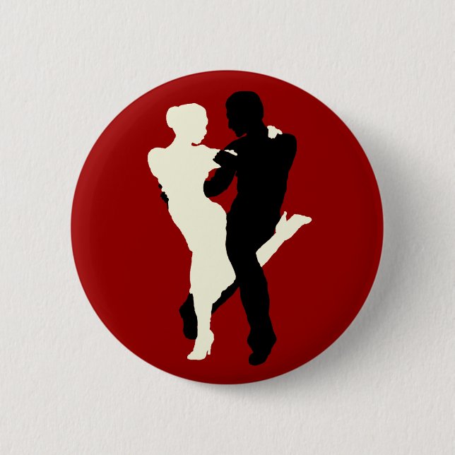 Badge Rond 5 Cm le bouton silhouette le gancho de crème (Devant)