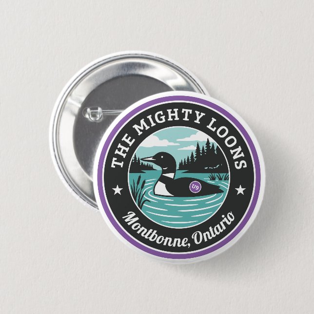 Badge Rond 5 Cm Le bouton violet des Mighty Loons (Devant & derrière)