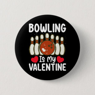 Badge Rond 5 Cm Le Bowling Est Mon Amour De La Saint-Valentin