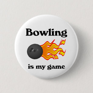 Badge Rond 5 Cm Le bowling est mon bouton de jeu