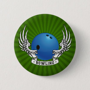 Badge Rond 5 Cm Le bowling s'envole le bouton