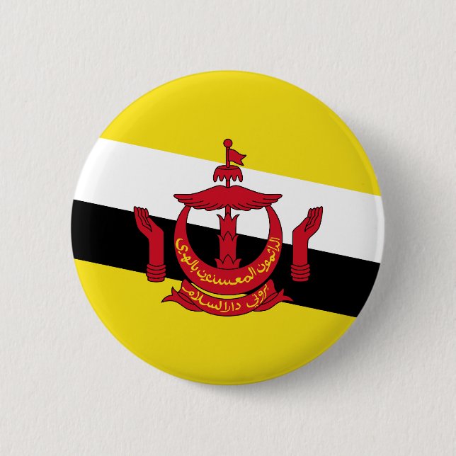 Badge Rond 5 Cm Le Brunei - drapeau de Bruneian (Devant)