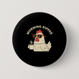 Badge Rond 5 Cm le buveur du matin