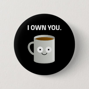 Badge Rond 5 Cm Le café est la propriété de la caféine Addict Iron