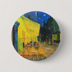 Badge Rond 5 Cm Le Café-Terrasse Vincent Van Gogh En Beaux-Arts D