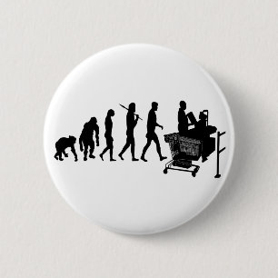 Badge Rond 5 Cm Le caissier labourent la vitesse de personnel de