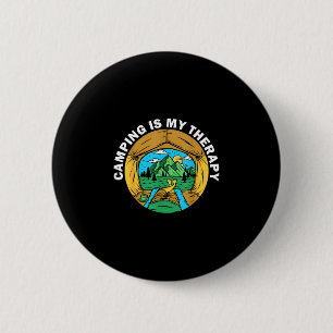 Badge Rond 5 Cm Le camping est une thérapie drôle de plein air ran